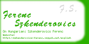 ferenc szkenderovics business card